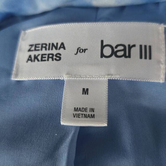 Zerina Akers for Bar III, Puffer Jacket, Baby Blue Skies with Clouds Print, NWOT - Picture 4 of 5